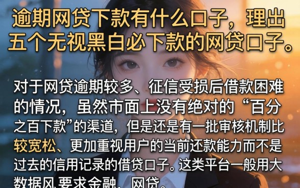 逾期网贷下款有什么口子，理出五个无视黑白必下款的网贷口子