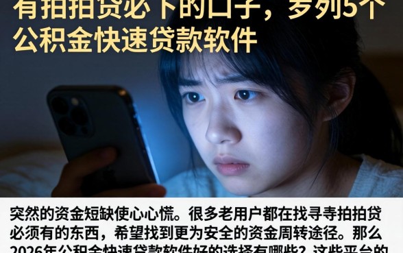 有拍拍贷必下的口子，罗列5个公积金快速贷款软件