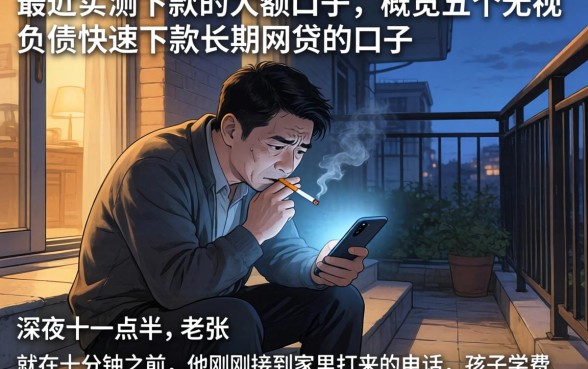 最近实测下款的大额口子，概览五个无视负债快速下款长期网贷的口子