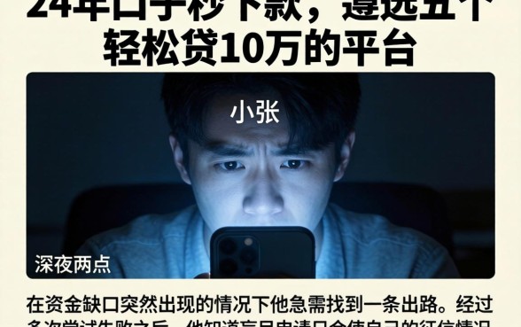 24年口子秒下款，遴选五个轻松贷10万的平台