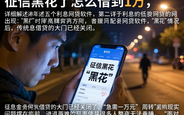 征信黑花了怎么借到1万，详细阐述五个利息低的网贷软件