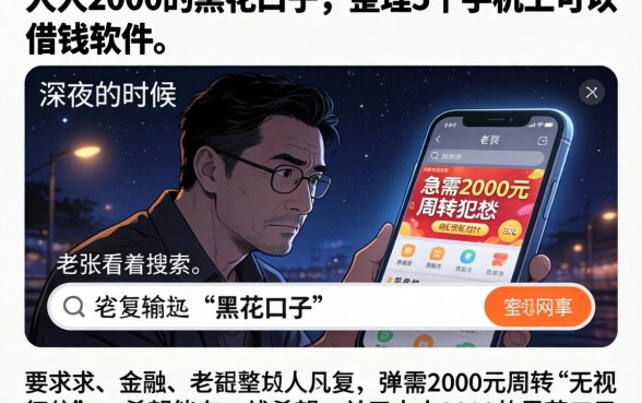 人人2000的黑花口子,整理5个手机上可以借钱的软件