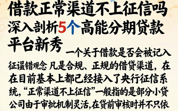 借款正常渠道不上征信吗，深入剖析5个高能分期贷款平台新秀