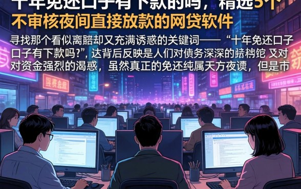 十年免还口子有下款的吗，精选5个不审核夜间直接放款的网贷软件