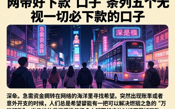 网带好下款的口子，条列五个无视一切必下款的口子