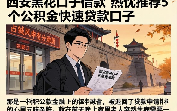 西安黑花口子借款，热忱推荐5个公积金快速贷款口子
