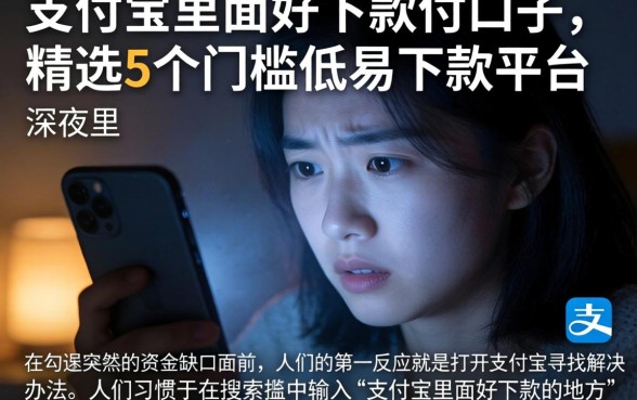 支付宝里面好下款的口子,精选5个门槛低易下款平台