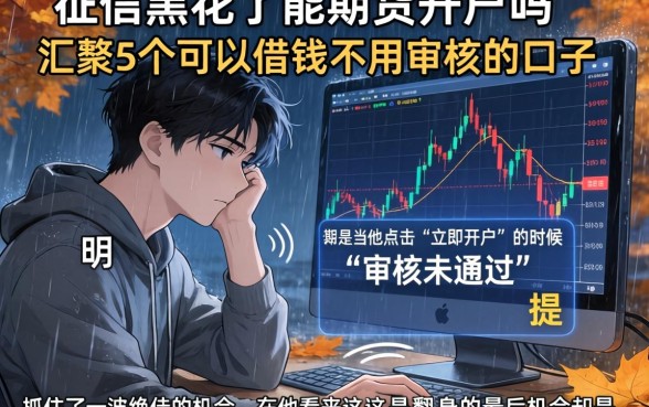 征信黑花了能期货开户吗，汇整5个可以借钱不用审核的口子
