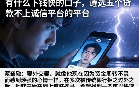 有什么下钱快的口子,遴选五个贷款不上诚信平台的平台