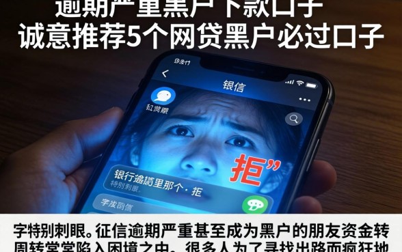 逾期严重黑户下款的口子,诚意推荐5个网贷黑户必过口子