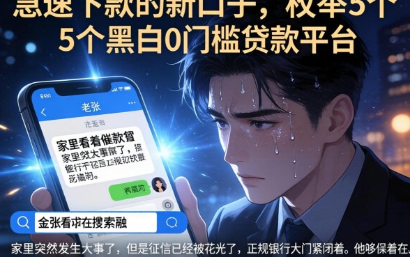 急速下款的新口子，枚举5个黑户0门槛贷款平台