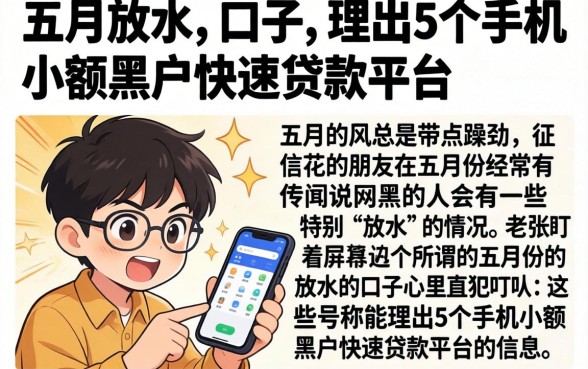 五月份放水的口子，理出5个手机小额黑户快速贷款平台