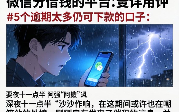 微信分借钱的平台，详尽说明5个逾期太多仍可下款的口子