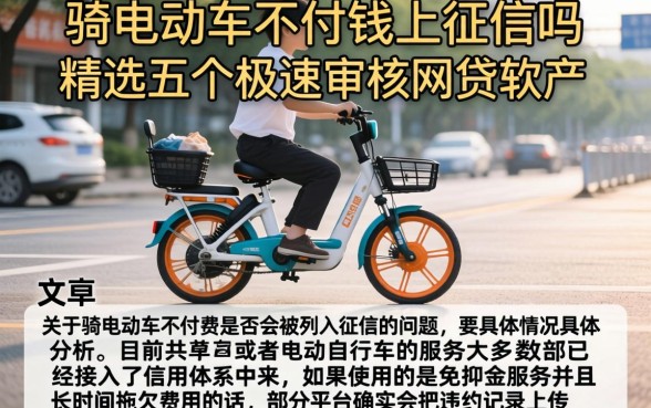 骑电动车不付钱上征信吗,精选五个极速审核的网贷软件