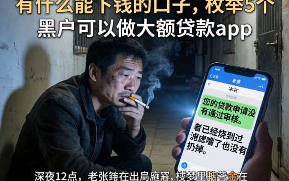 有什么能下钱的口子，枚举5个黑户可以做大额贷款app