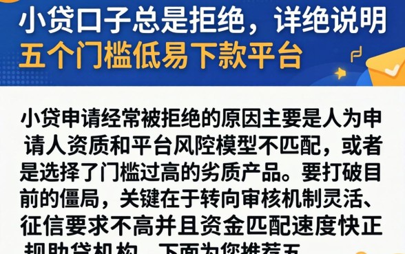 小贷口子总是拒绝，详尽说明五个门槛低易下款平台