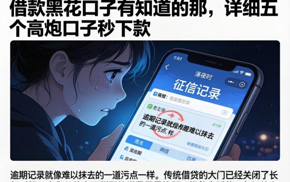借款黑花口子有知道的那，详细阐述五个高炮口子秒下款