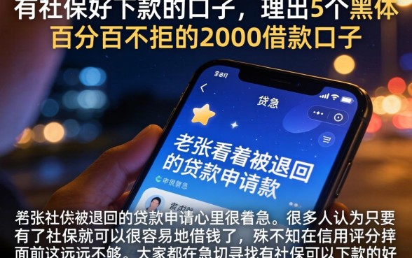 有社保好下款的口子，理出5个黑户百分百不拒的2000借款口子