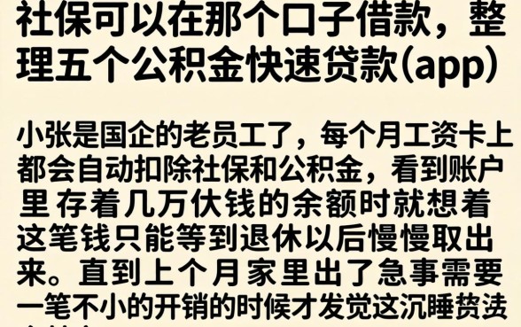 社保可以在那个口子借款，整理五个公积金快速贷款app