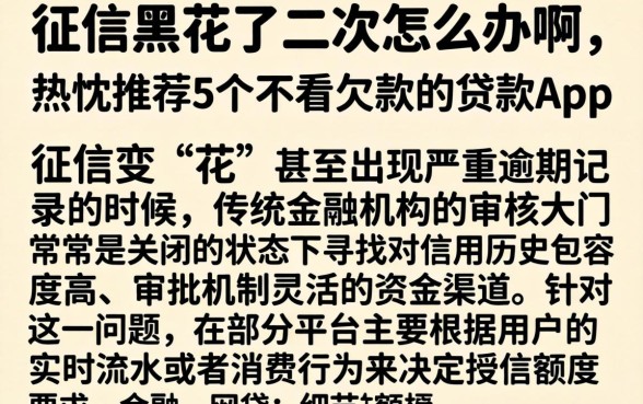 征信黑花了二次怎么办啊，热忱推荐5个不看欠款的贷款app