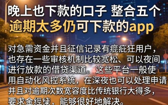 晚上也下款的口子，整合五个逾期太多仍可下款的app