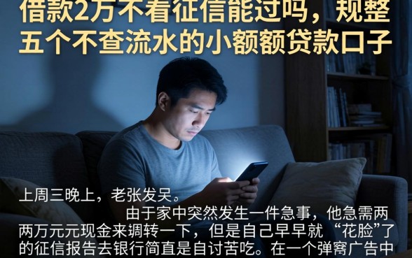 借款2万不看征信能过吗，规整五个不查流水的小额度贷款口子