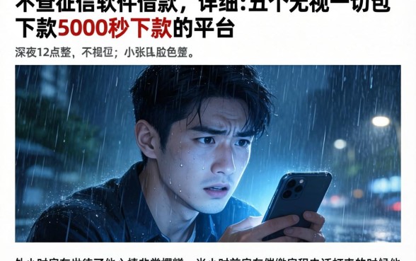 不查征信软件借款，详细阐述五个无视一切包下款5000秒下款的平台