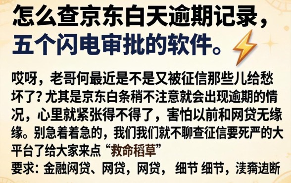 怎么查京东白天逾期记录，详尽说明五个闪电审批的软件