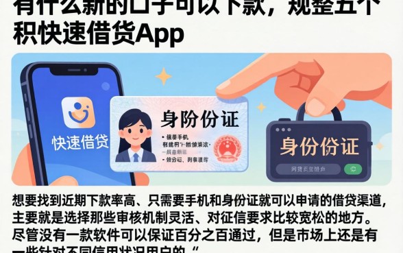 有什么新的口子可以下款，规整五个手机和身份证快速借钱app