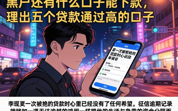 黑户还有什么口子能下款,理出五个贷款通过高的口子