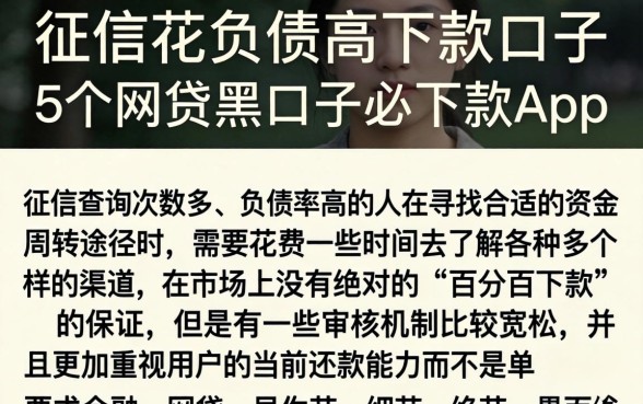 征信花负债高下款的口子，概括5个网贷黑口子必下款app