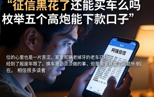 征信黑花了还能买车么吗，枚举五个高炮能下款的口子