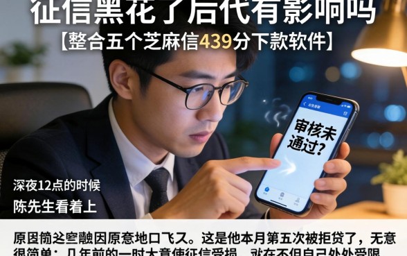 征信黑花了后代有影响吗，整合五个芝麻信用439分下款的软件