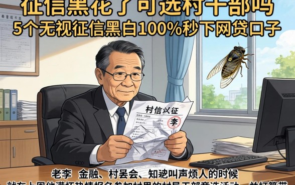 征信黑花了可选村干部吗，整合5个无视征信黑白100%秒下网贷口子