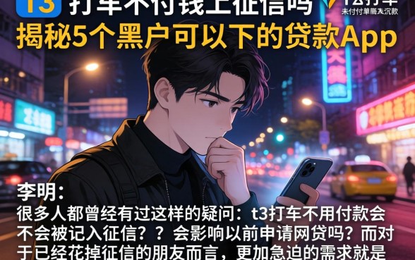 t3打车不付钱上征信吗，揭秘5个黑户可以下的贷款app