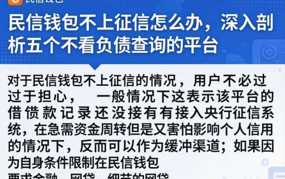 民信钱包不上征信怎么办，深入剖析五个不看负债查询的平台