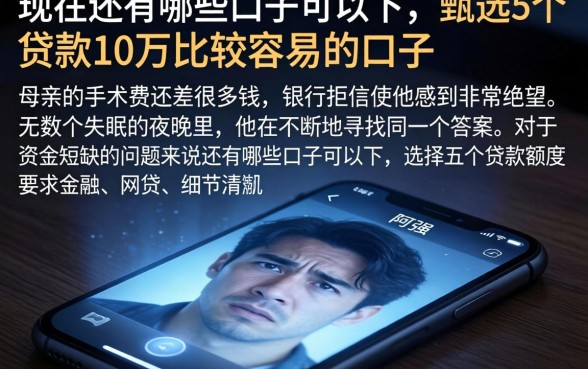 现在还有哪些口子可以下,甄选5个贷款10万比较容易的口子