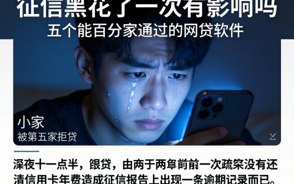 征信黑花了一次有影响吗，细致阐述五个能百分百通过的网贷软件