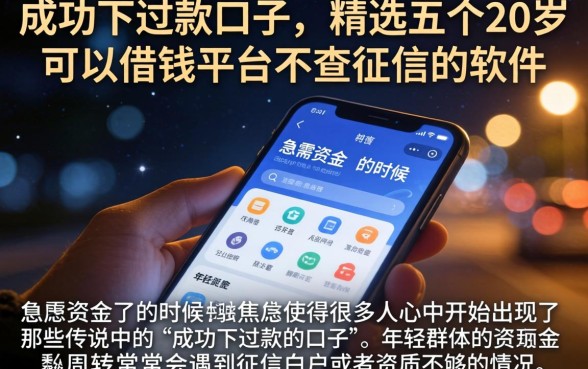 成功下过款的口子,精选五个20岁可以借钱平台不查征信的软件