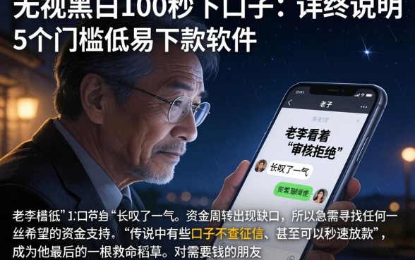 无视黑白100秒下口子，详尽说明5个门槛低易下款软件