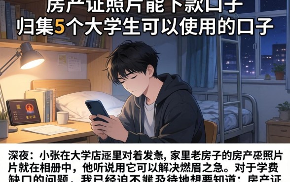 房产证照片能下款的口子，归集5个大学生可以使用的口子