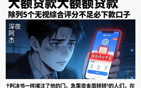 大额贷款大额贷款，陈列5个无视综合评分不足必下款口子