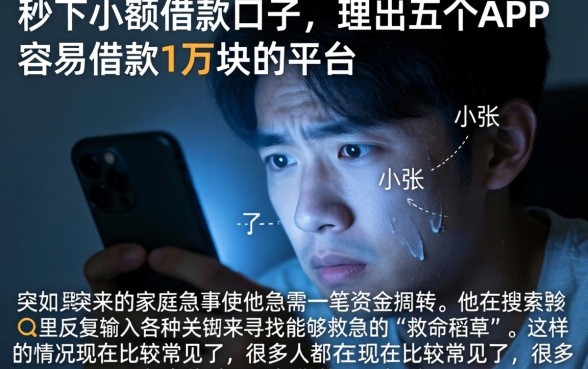 秒下小额借款口子，理出五个APP容易借款1万块的平台