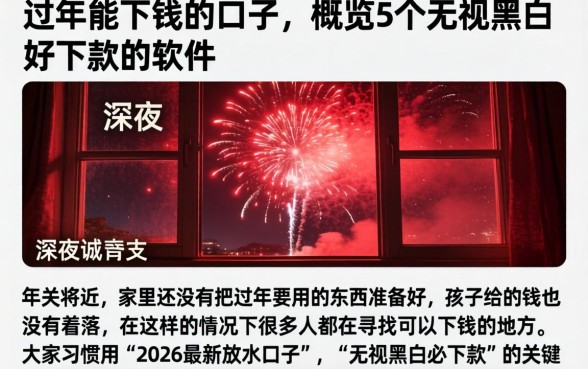 过年能下钱的口子,概览5个无视黑白好下款的软件