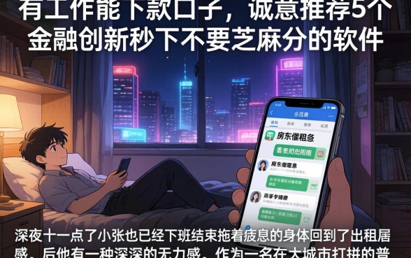 有工作能下款的口子，诚意推荐5个金融创新秒下不要芝麻分的软件