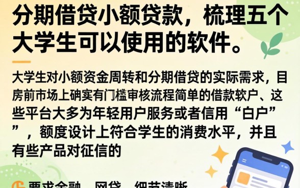 分期借贷小额贷款，梳理五个大学生可以使用的软件