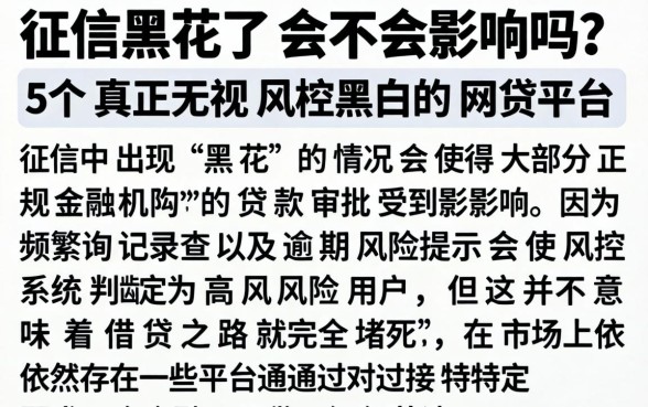 征信黑花了会不会影响吗，整合5个真正无视风控黑白的网贷平台