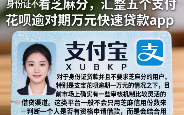 身份证不看芝麻分,汇整五个支付宝花呗逾期万元快速贷款app