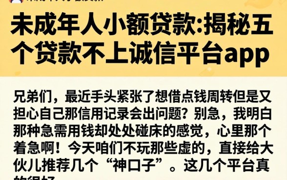 未成年人小额贷款，揭秘五个贷款不上诚信平台的app