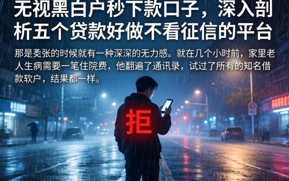 无视黑白户的秒下款口子，深入剖析五个贷款好做不看征信的平台